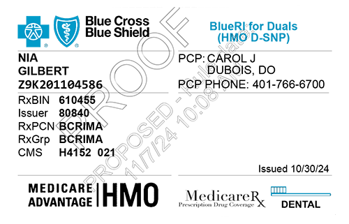 BCBSRI Member Card